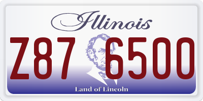 IL license plate Z876500