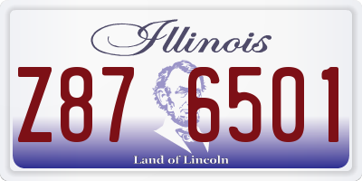 IL license plate Z876501