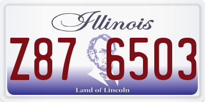 IL license plate Z876503