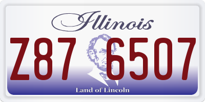 IL license plate Z876507