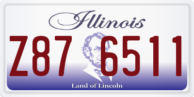 IL license plate Z876511