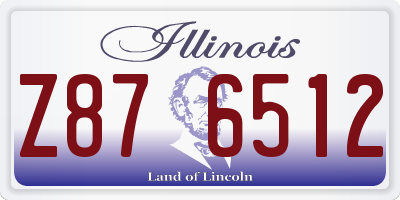IL license plate Z876512