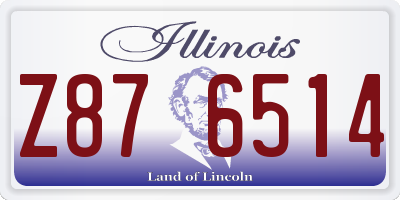 IL license plate Z876514