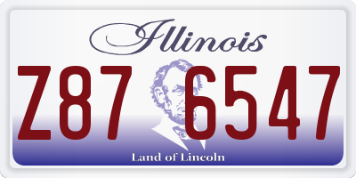 IL license plate Z876547