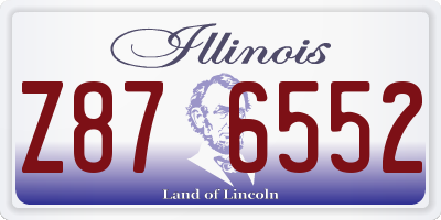 IL license plate Z876552
