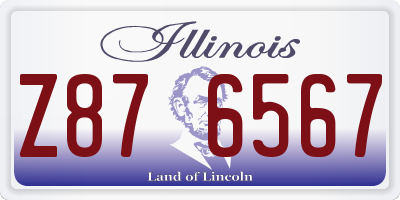 IL license plate Z876567