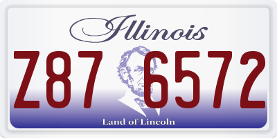 IL license plate Z876572