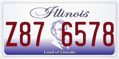 IL license plate Z876578