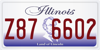 IL license plate Z876602