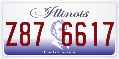 IL license plate Z876617