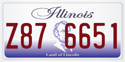 IL license plate Z876651