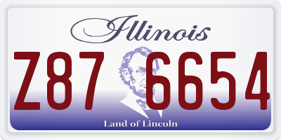 IL license plate Z876654