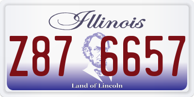 IL license plate Z876657