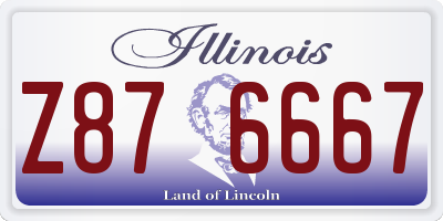 IL license plate Z876667