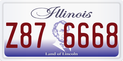 IL license plate Z876668