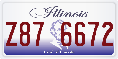 IL license plate Z876672