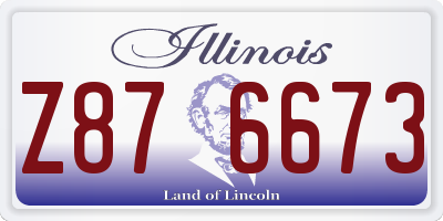 IL license plate Z876673