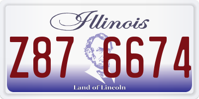 IL license plate Z876674