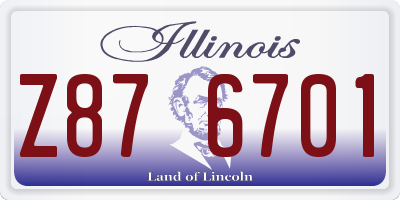 IL license plate Z876701
