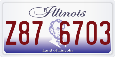 IL license plate Z876703