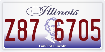IL license plate Z876705