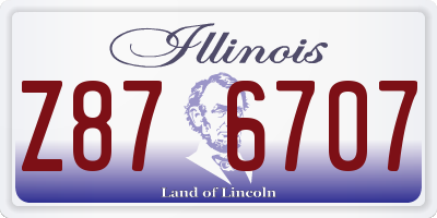 IL license plate Z876707