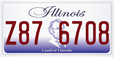 IL license plate Z876708