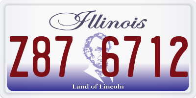 IL license plate Z876712
