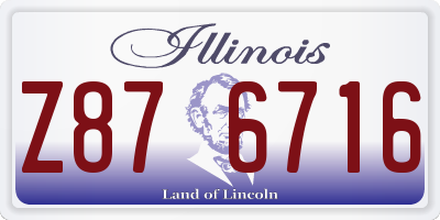 IL license plate Z876716