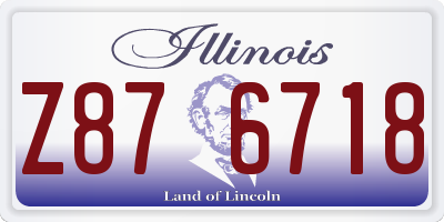 IL license plate Z876718