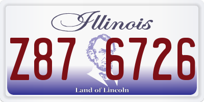 IL license plate Z876726