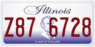 IL license plate Z876728