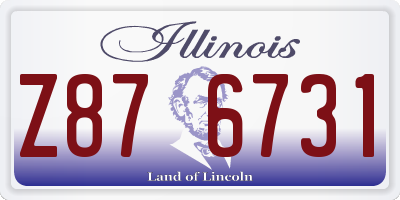 IL license plate Z876731