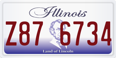 IL license plate Z876734