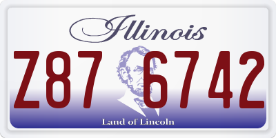 IL license plate Z876742