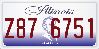 IL license plate Z876751