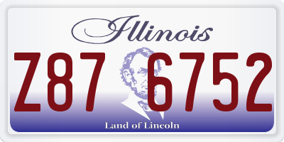 IL license plate Z876752