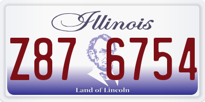 IL license plate Z876754