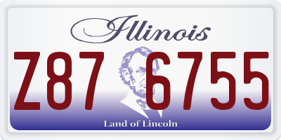 IL license plate Z876755