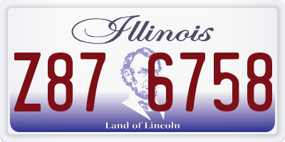 IL license plate Z876758
