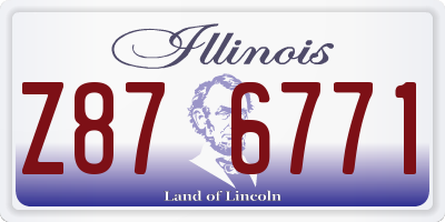 IL license plate Z876771