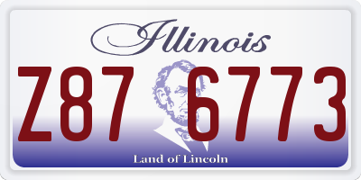 IL license plate Z876773