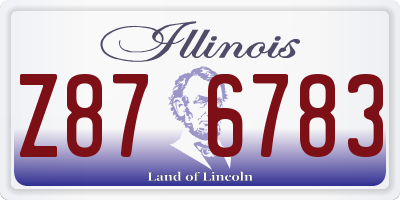 IL license plate Z876783