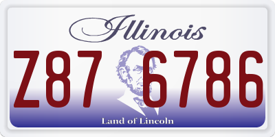 IL license plate Z876786