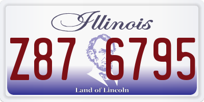 IL license plate Z876795