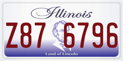 IL license plate Z876796
