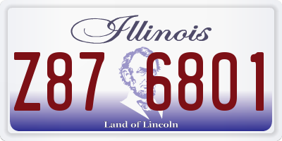 IL license plate Z876801
