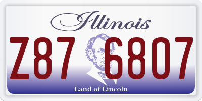 IL license plate Z876807