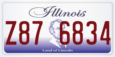 IL license plate Z876834