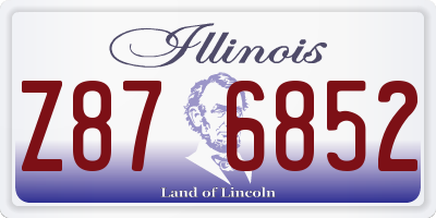 IL license plate Z876852